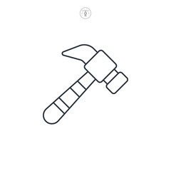Hammer icon symbol vector illustration isolated on white background