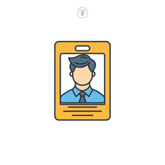 ID Badge icon symbol vector illustration isolated on white background
