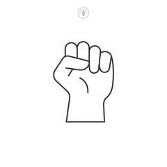 Raised Fist icon symbol vector illustration isolated on white background