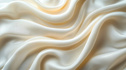 Obraz premium Elegant White Silk Fabric Wave Texture, Abstract Drapery Background for Luxury, Smooth and Flowing Textile Design Concept