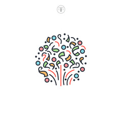 Confetti icon symbol vector illustration isolated on white background