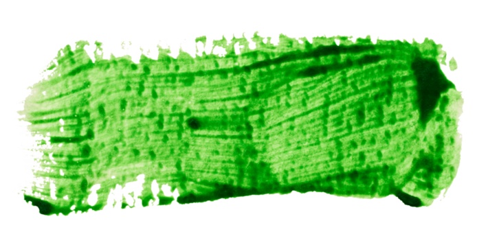 A smear of thick green paint on isolated background, gouache sample