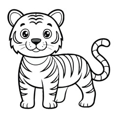 Tiger line art vector