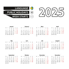 Calendar 2025 in Swedish language, week starts on Monday.