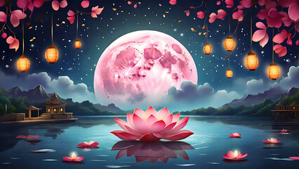 Sharad Purnima festival mesmerizing Banner and background.
