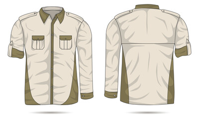 Mockup of official PDH shirt front and back view. Vector illustration