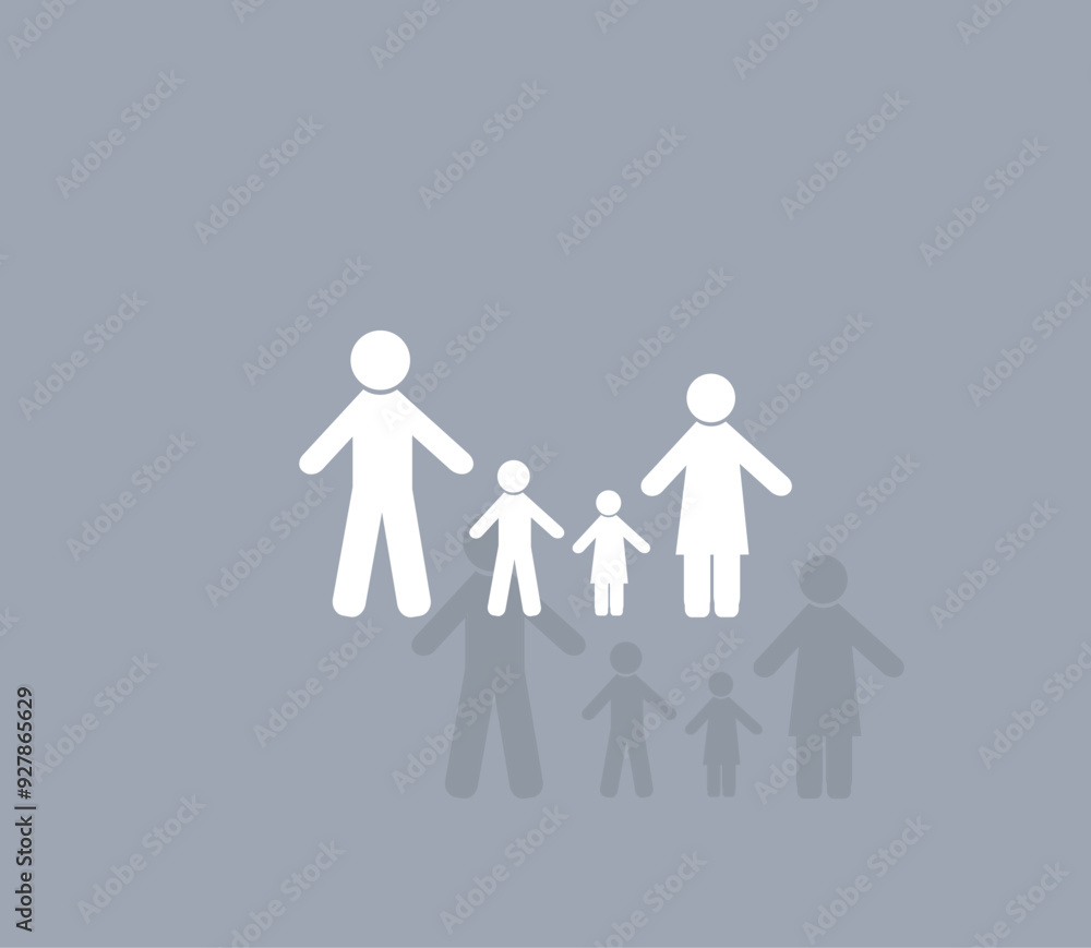 Poster vector icon of white color with shadow on gray background