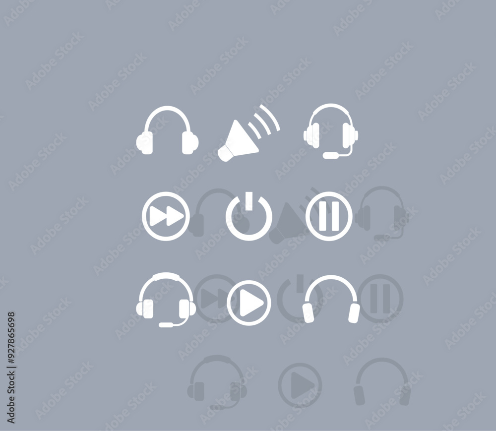 Poster vector icon of white color with shadow on gray background