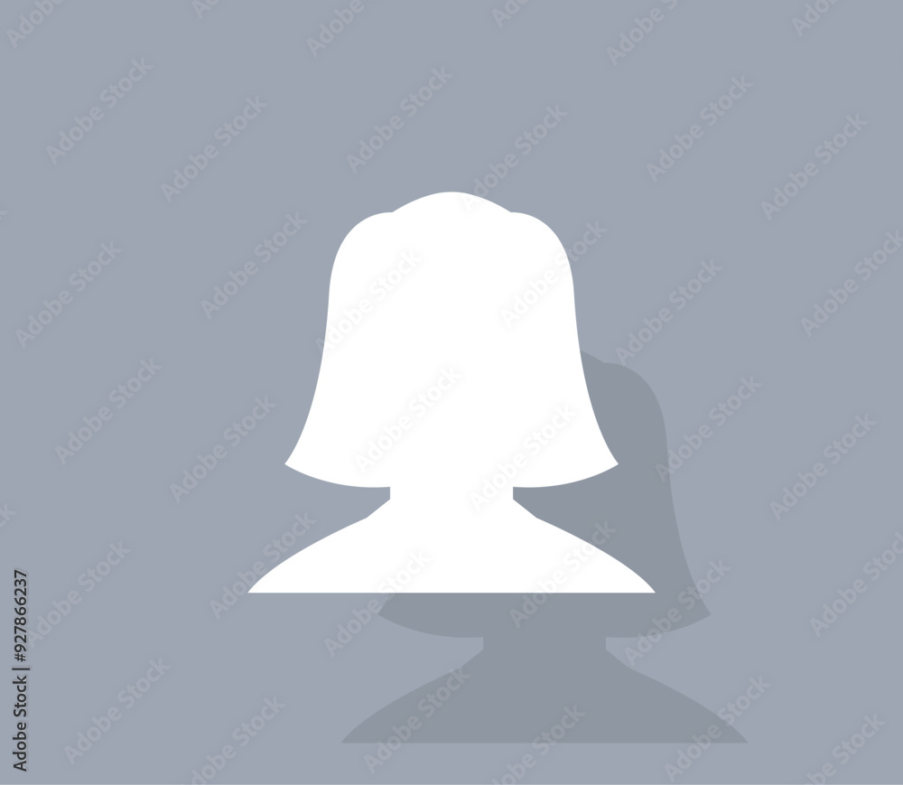 Poster vector icon of white color with shadow on gray background