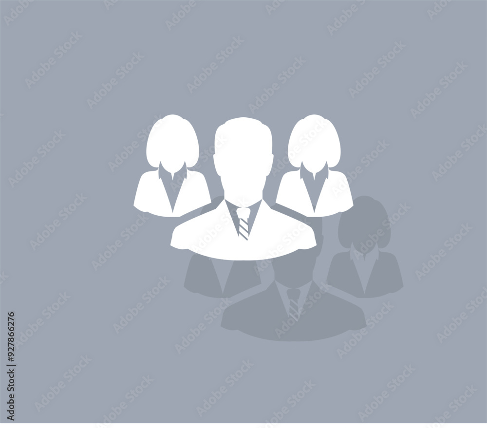 Poster vector icon of white color with shadow on gray background
