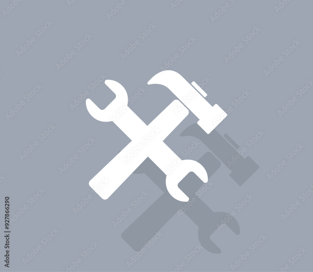 Poster vector icon of white color with shadow on gray background