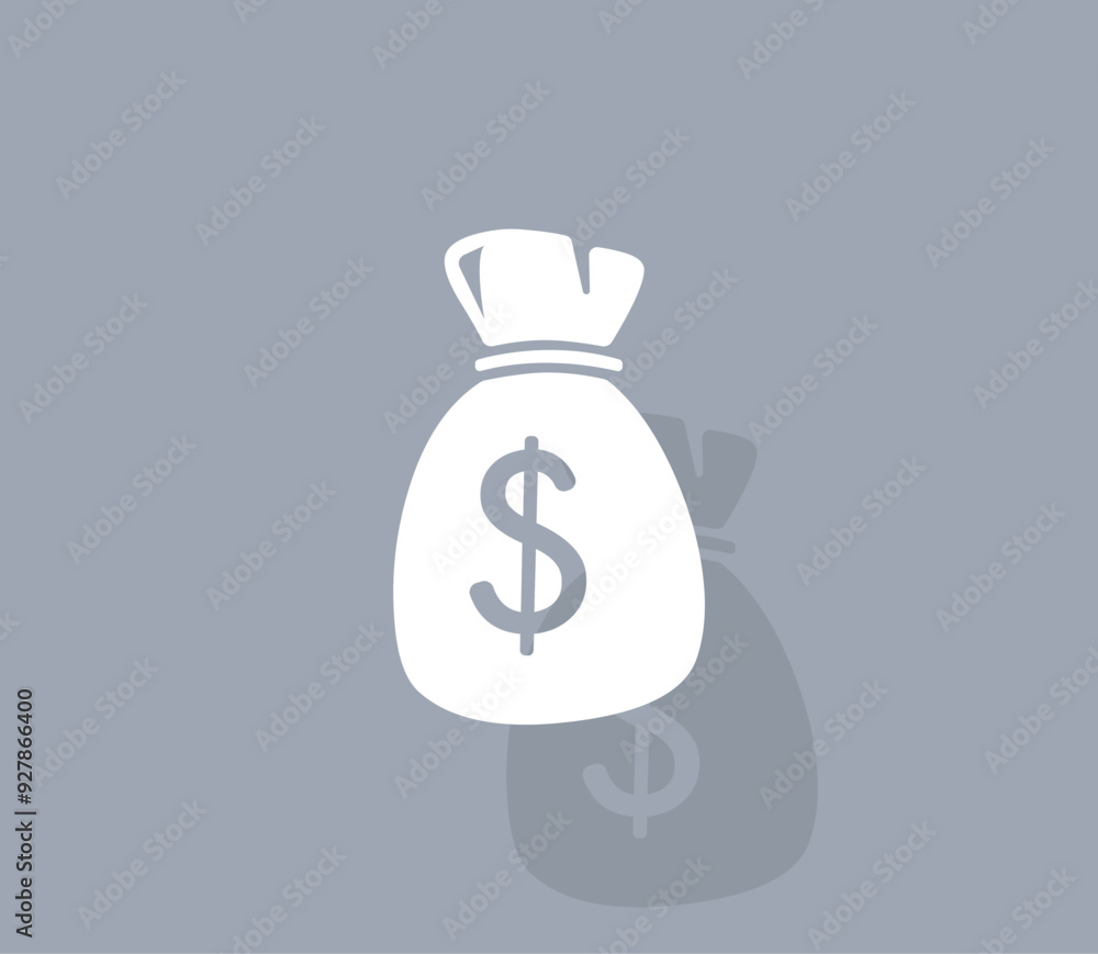 Poster vector icon of white color with shadow on gray background