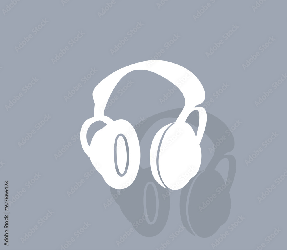Aufkleber vector icon of white color with shadow on gray background