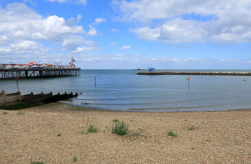 A view of the pier and Neptunes Arm at Herne Bay in Kent