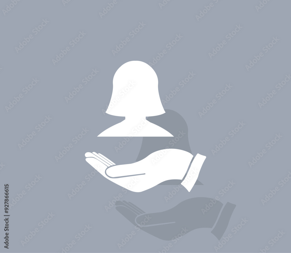 Aufkleber vector icon of white color with shadow on gray background