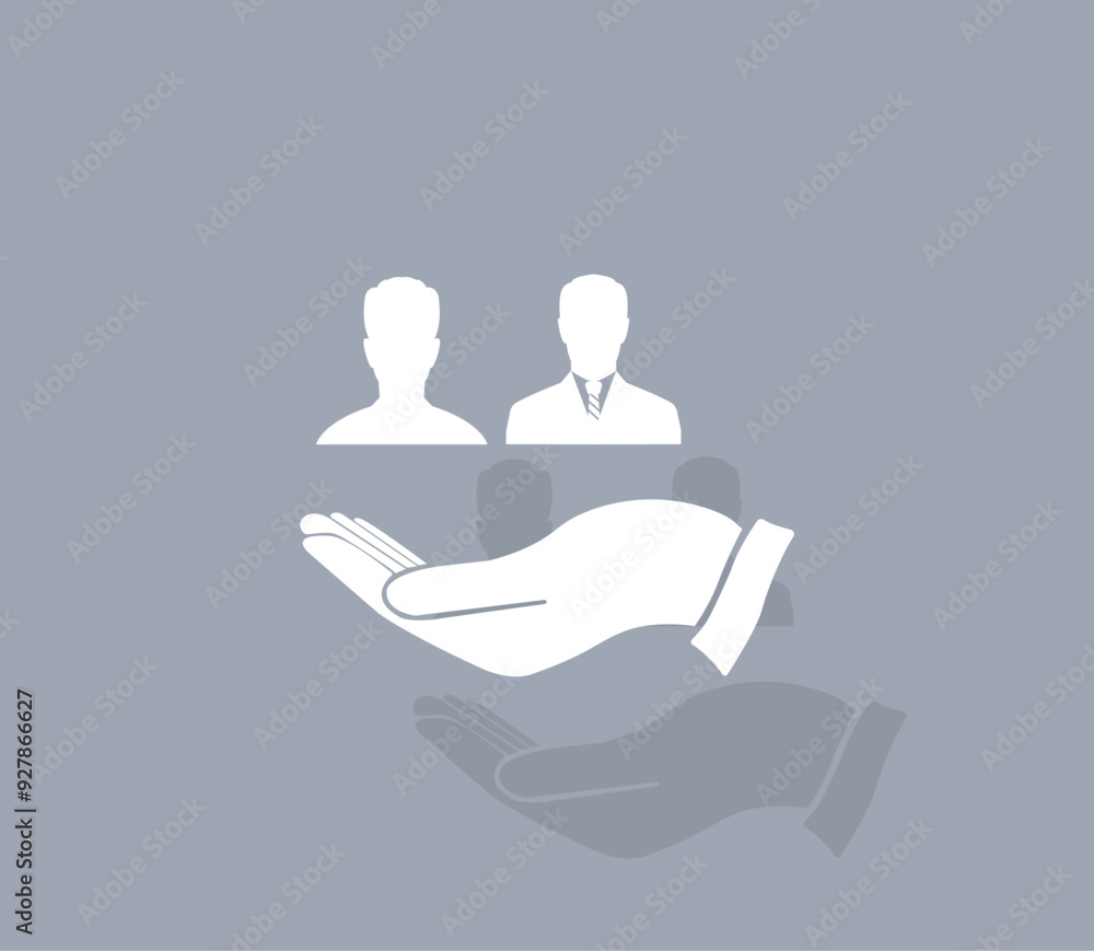 Poster vector icon of white color with shadow on gray background