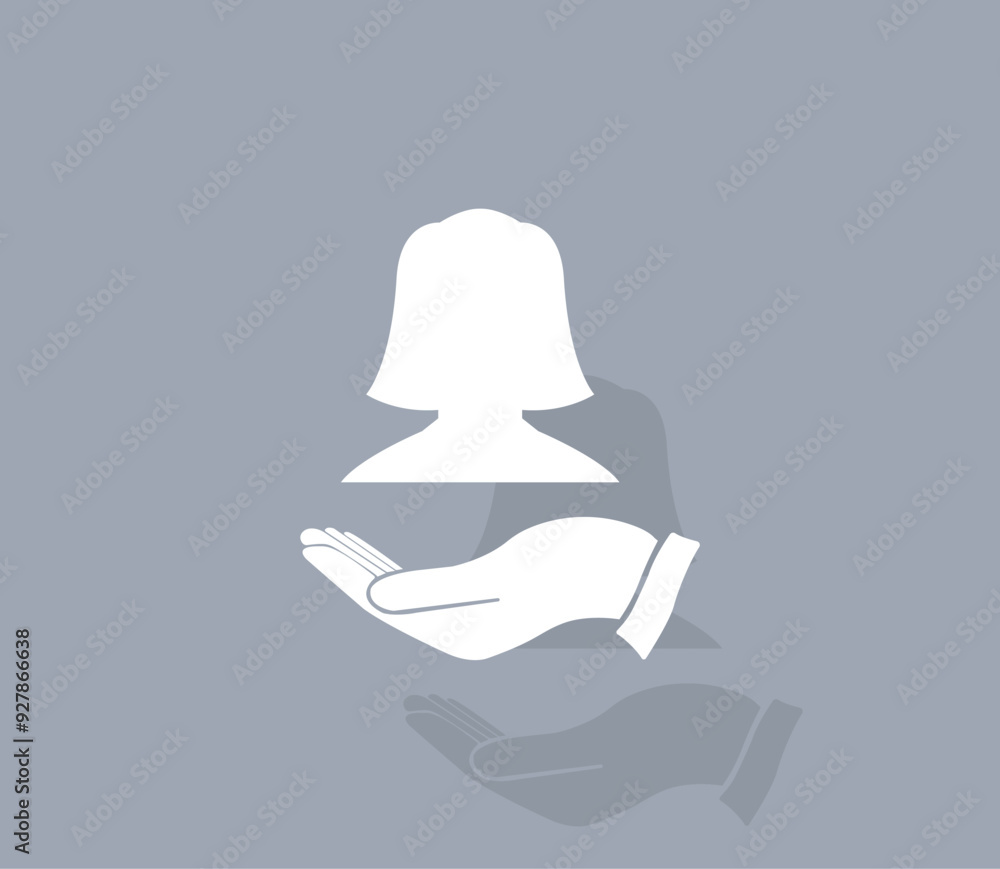 Poster vector icon of white color with shadow on gray background