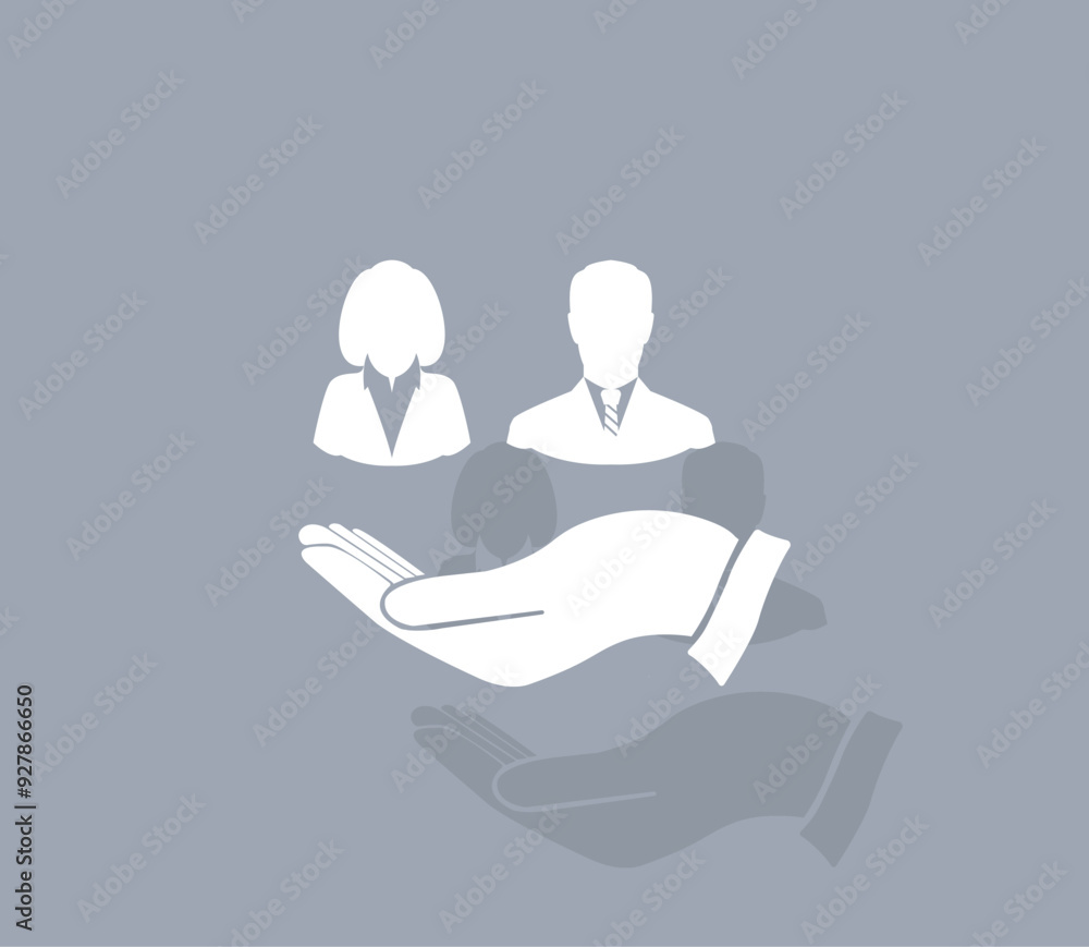 Poster vector icon of white color with shadow on gray background