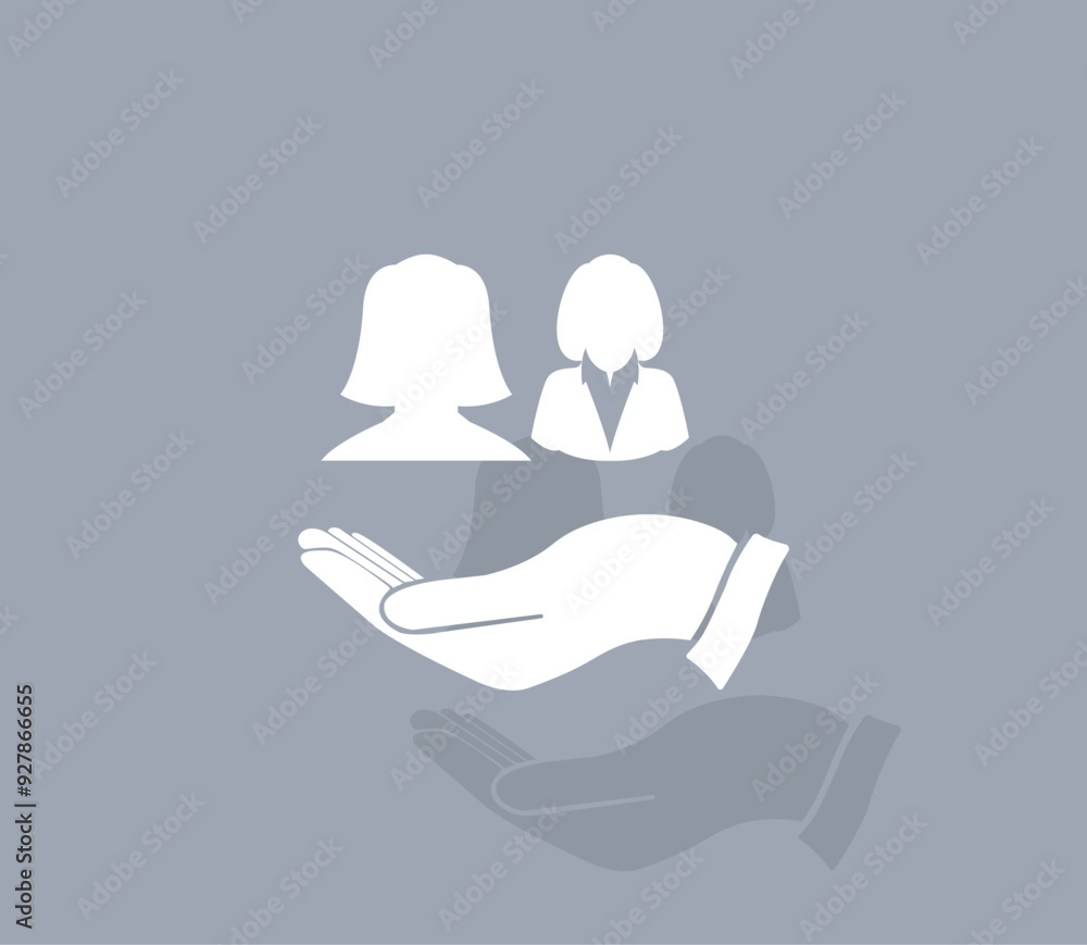 Poster vector icon of white color with shadow on gray background