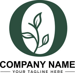 O Letter Floral Leaf Logo Vector