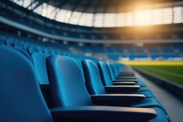 Obraz premium Empty stadium seats in a modern sports arena