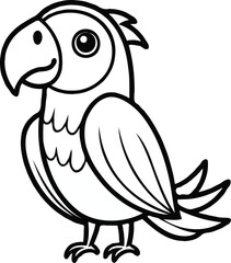 Parrot bird line art vector
