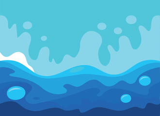 Vibrant Ocean Waves Blue Abstract Background Illustration