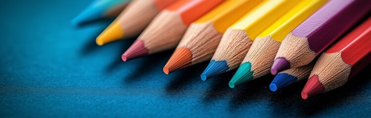 Obraz premium close up of colorful penciles on white background