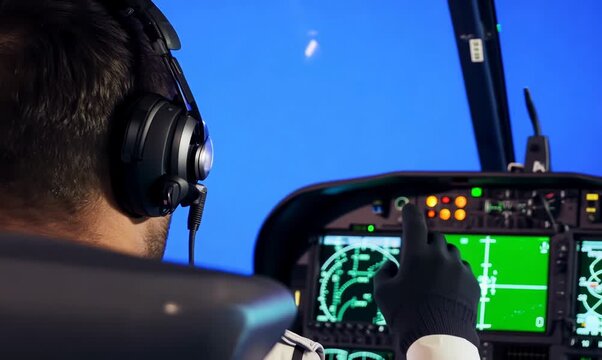 Chroma Blue Screen Over-the-Shoulder Pilot Using Heads-Up Display in Aircraft