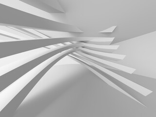 White futuristic empty room interior space. Architecture design