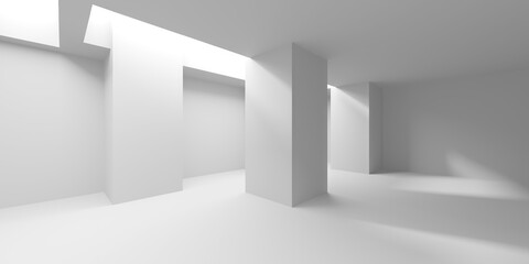 White elegant empty space.  White wall room background. Abstract interior