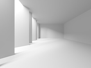 White elegant empty space.  White wall room background. Abstract interior