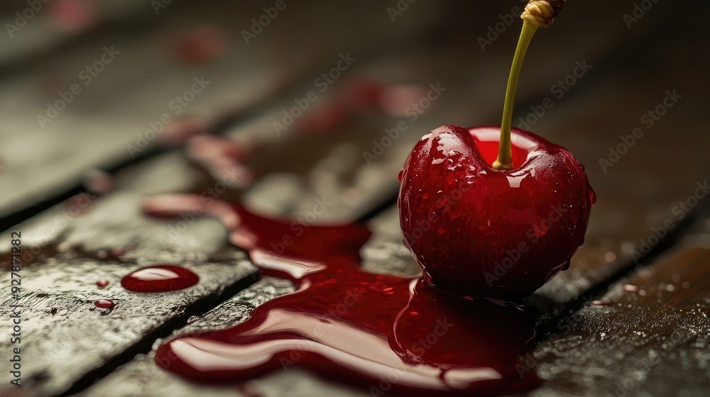 Wall mural cherries on the table