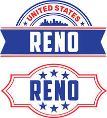 Obraz premium Reno Nevada Vector Set