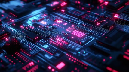 Obraz premium Abstract Electronic PC Gaming Background Technology Cyber