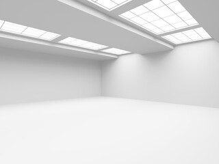 White elegant empty space.  White wall room background. Abstract interior