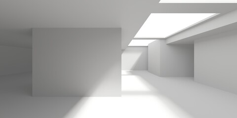 White elegant empty space.  White wall room background. Abstract interior