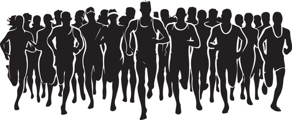 Runners Silhouette Vector Illustration