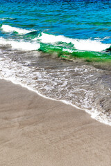 Summer sand beach and seashore waves
