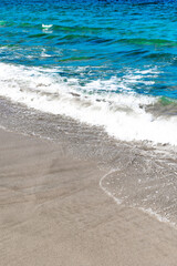 Summer sand beach and seashore waves