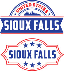 Sioux Falls South Dakota Vector Set