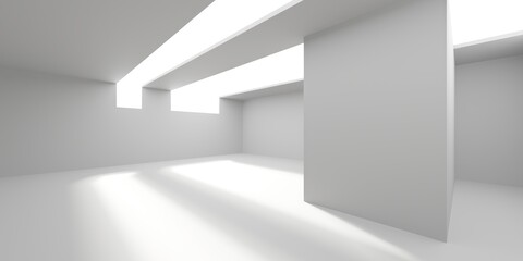 White elegant empty space.  White wall room background. Abstract interior