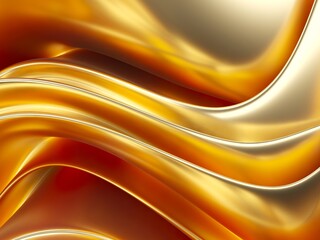 Abstract golden background. Flowing metallic ribbons. Luxurious wallpaper