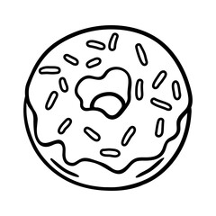 Donut illustration. Delicious sweet baked goods.