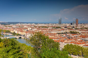 Naklejka premium vue aérienne de la ville de Lyon