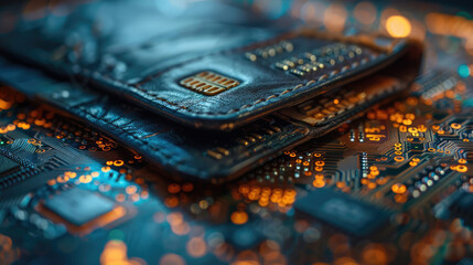 A digital wallet on a smartphone screen, with various cryptocurrencies displayed and a futuristic background