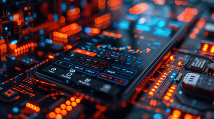 A digital wallet on a smartphone screen, with various cryptocurrencies displayed and a futuristic background