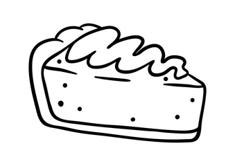 Pumpkin pie illustration. Delicious autumn baked goods.