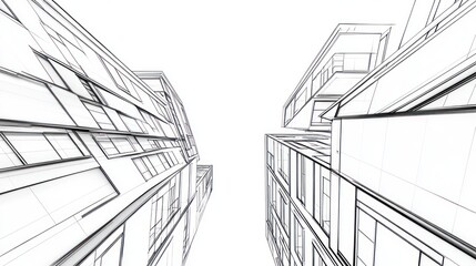 Architectural Design Sketch of Modern Buildings