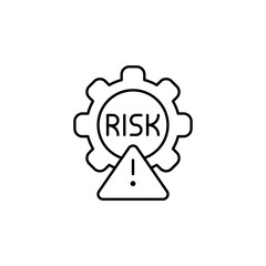 Risk Management Gear Icon - Business Strategy, Safety Protocol, Industrial Process Hazard Assessment Symbol, Risk Analysis, Operational Efficiency, Strategic Planning, Corporate Governance
